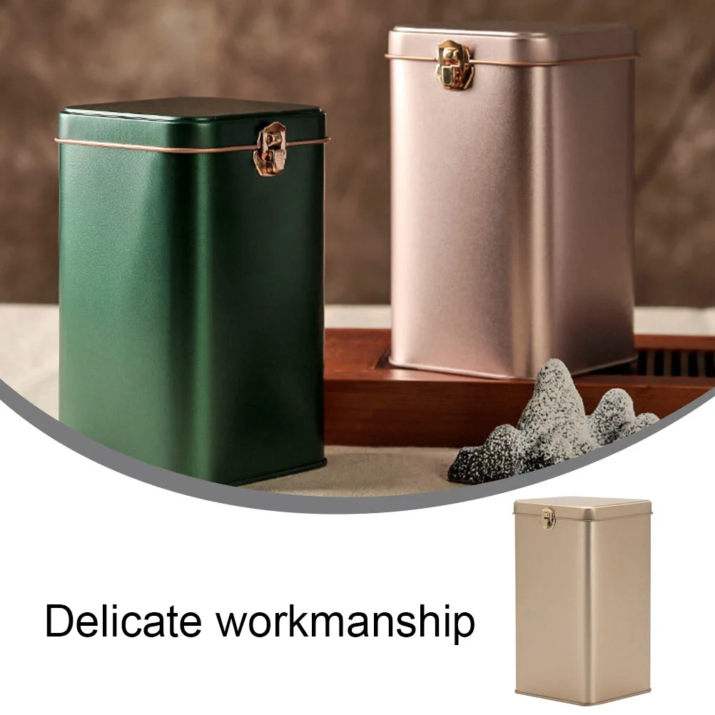 

1pc Tea Can Iron Box Tinplate Storage Canister Sealed Moisture Proof Dustproof Strong Household Gift Packaging Container