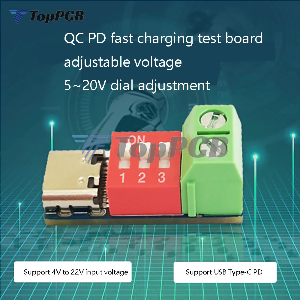 USB C Type-C PD Trigger Board QC Decoy Fast Quick Charge Charger Test Board DC 5-20V Adjustable Voltage Charging Module