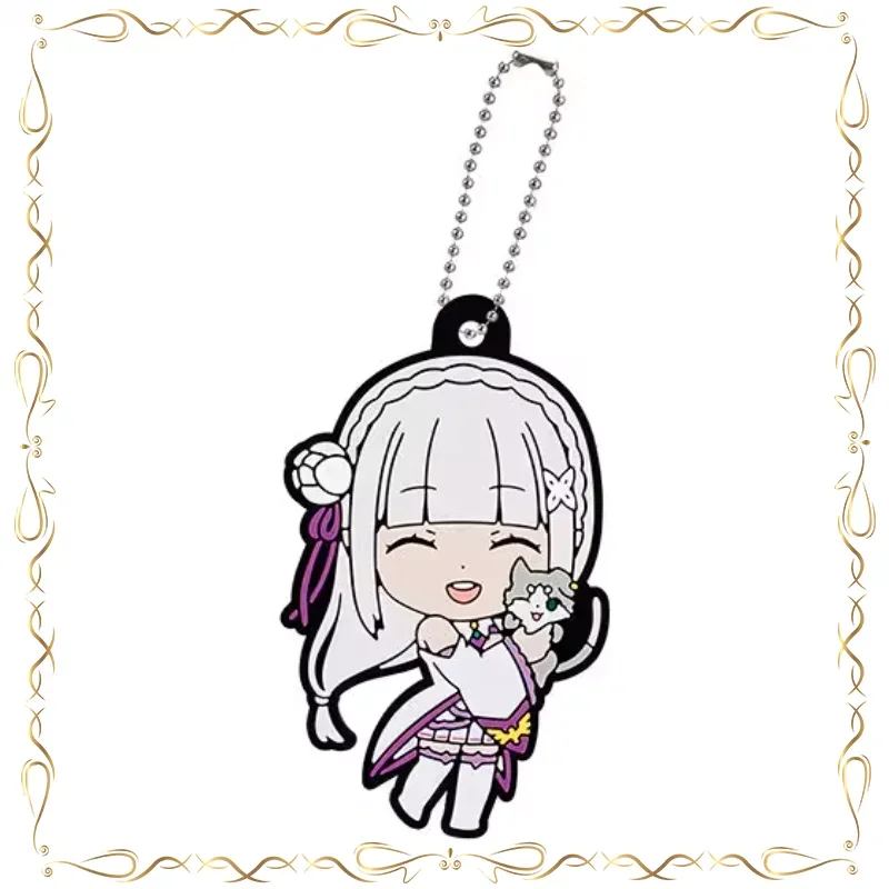 

Emilia Anime Figures Gashapon Keychain Doll Pendant Collectible Toys Kids Gifts Action Figure Model Toys