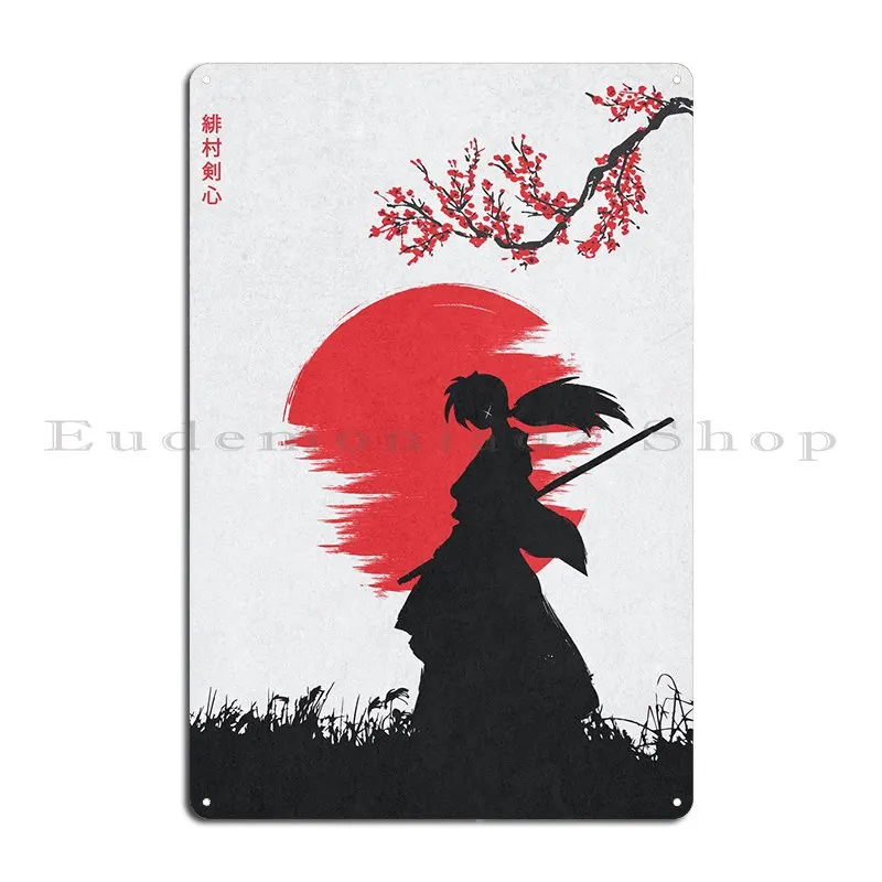 Himura Kenshin Metal Plaque Poster Garage Plates Bar Wall Mural Custom Tin Sign Poster