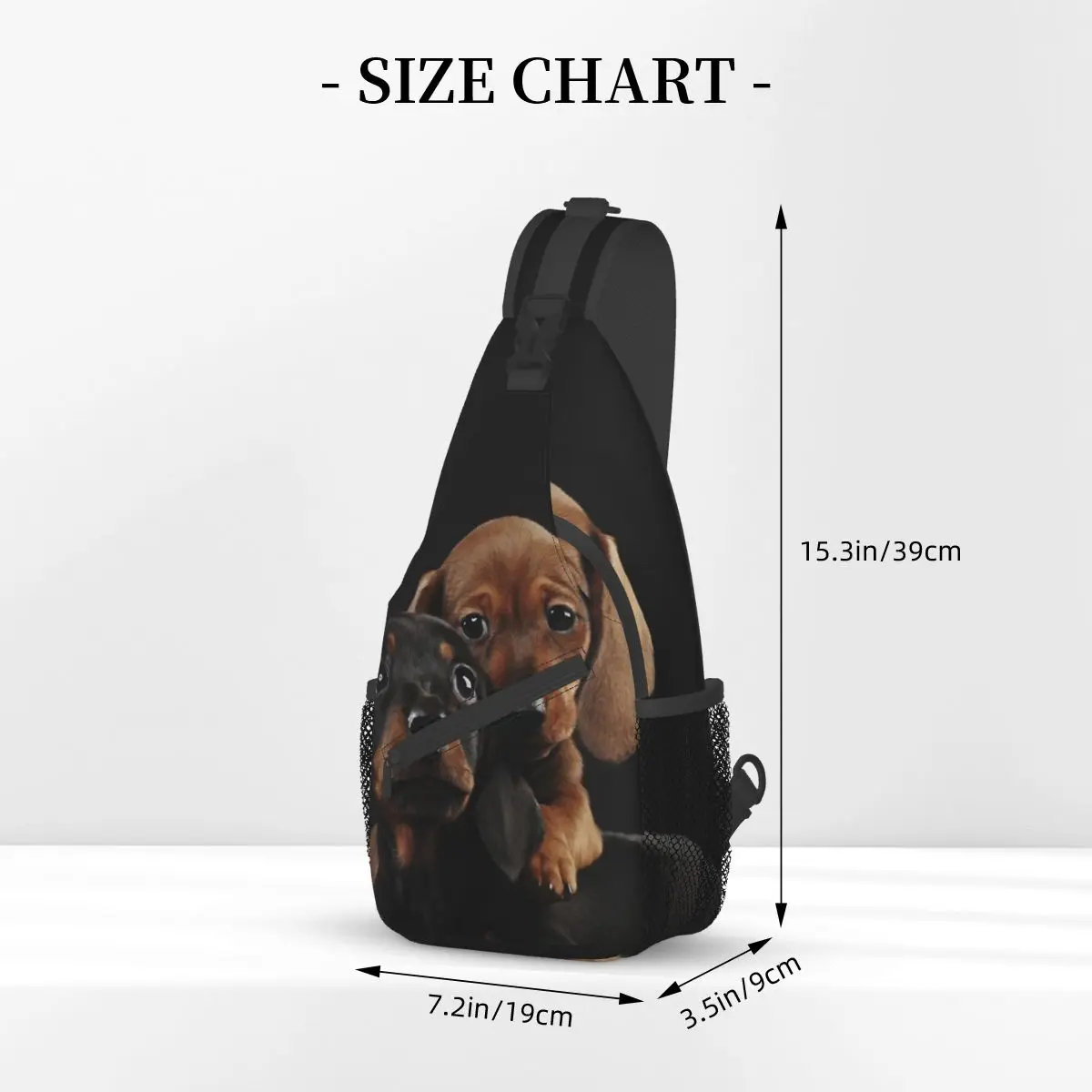 Dachshund Dog Crossbody Sling Bag Pattern Chest Bag Wiener Sausage Doxie Shoulder Backpack Daypack for Travel Hiking Sports Pack