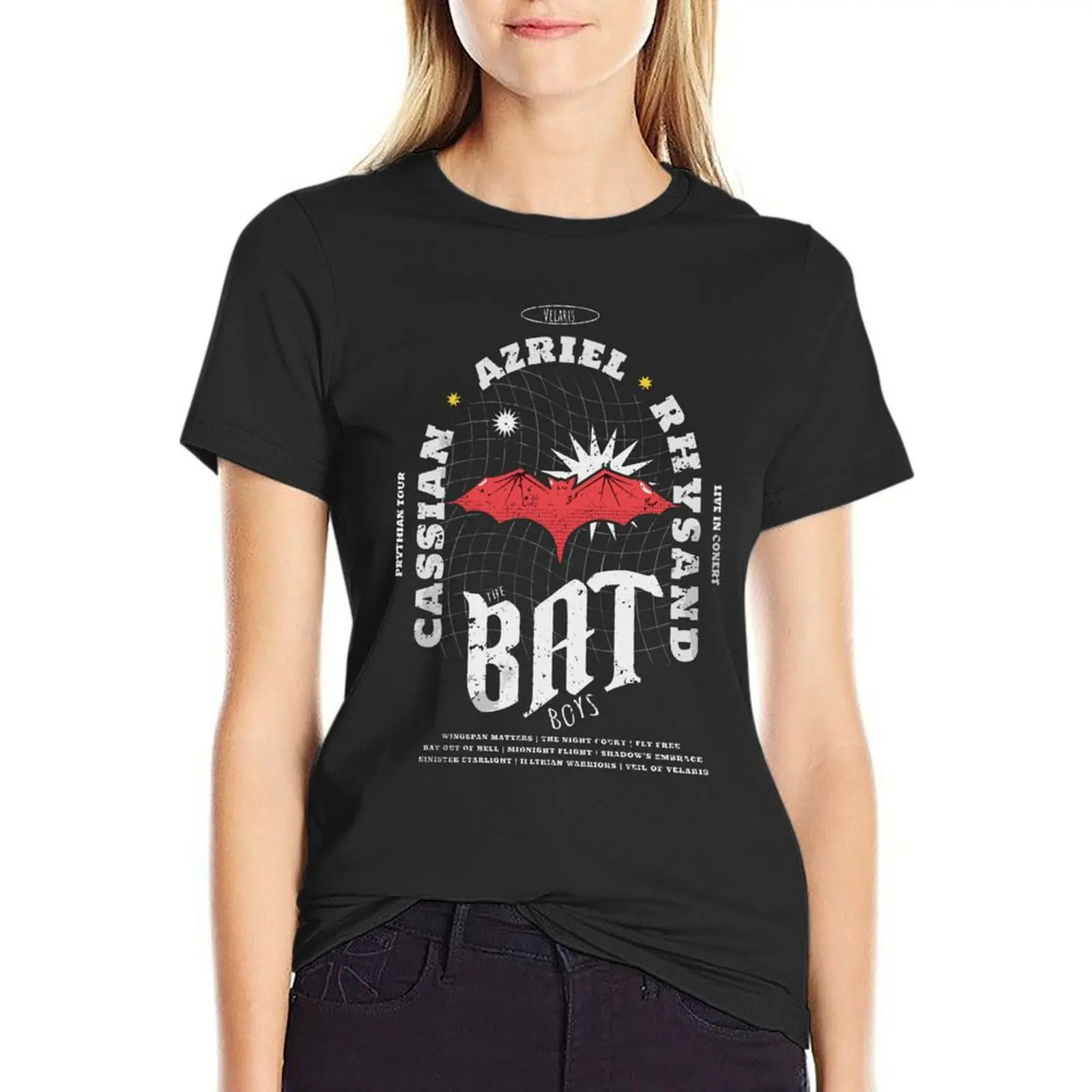 

ACOTAR Bat Boys Band T-Shirt summer top anime sweat western t shirts for Women