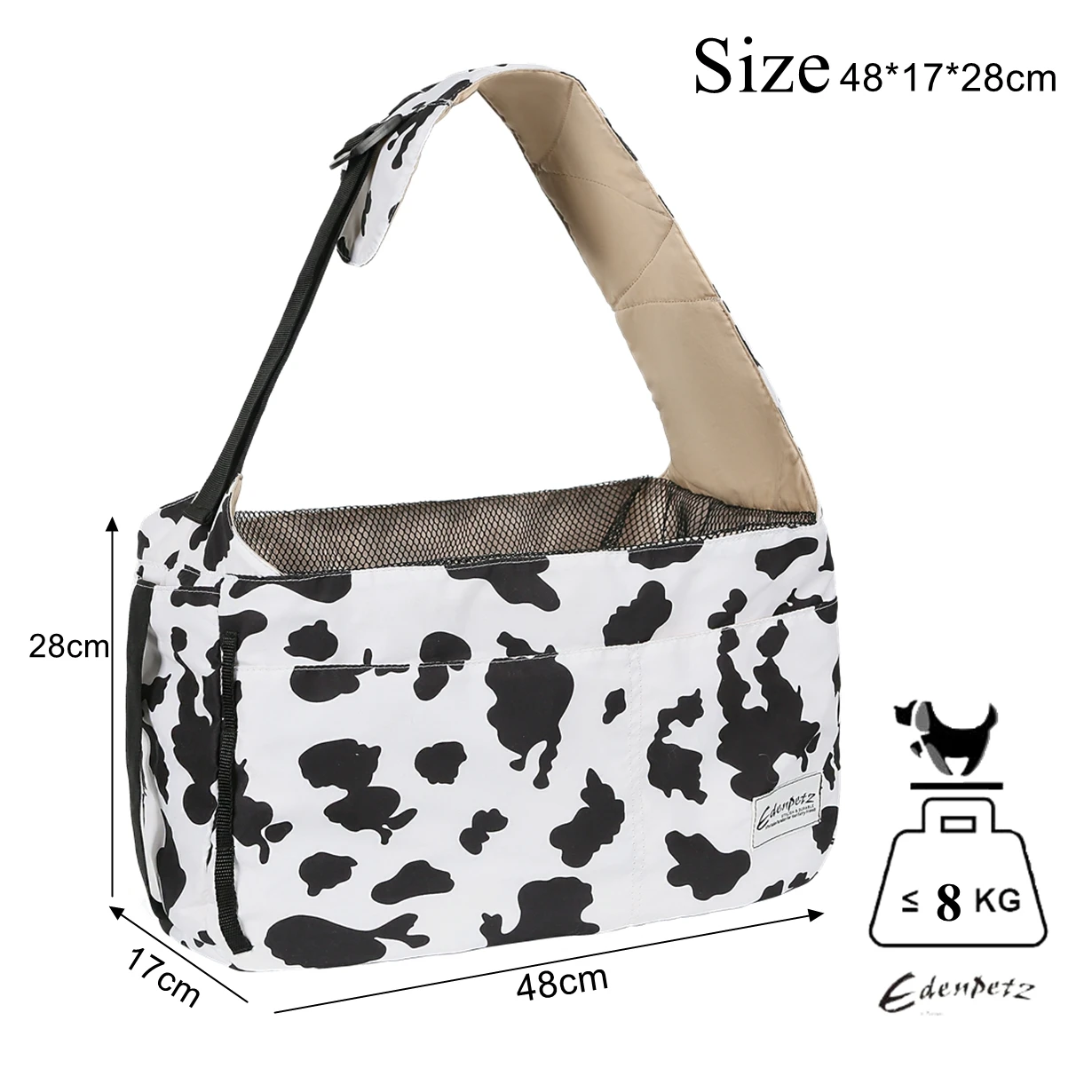 EDENPETZ Pet Dog Sling Carrier Large Load 8KG Fashion Breathable Cat Shoulder Bag