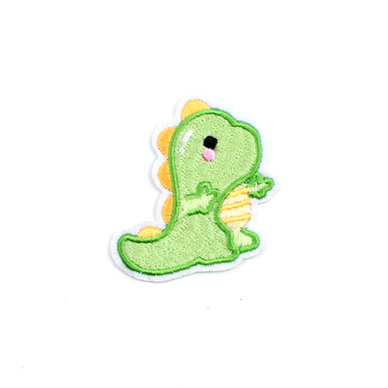 10pcs Cartoon Dinosaur Patches Iron On Cute Animal Sticker DIY Cothing Patch Embroidery Badge Sew On Clothes Fabric Appliques