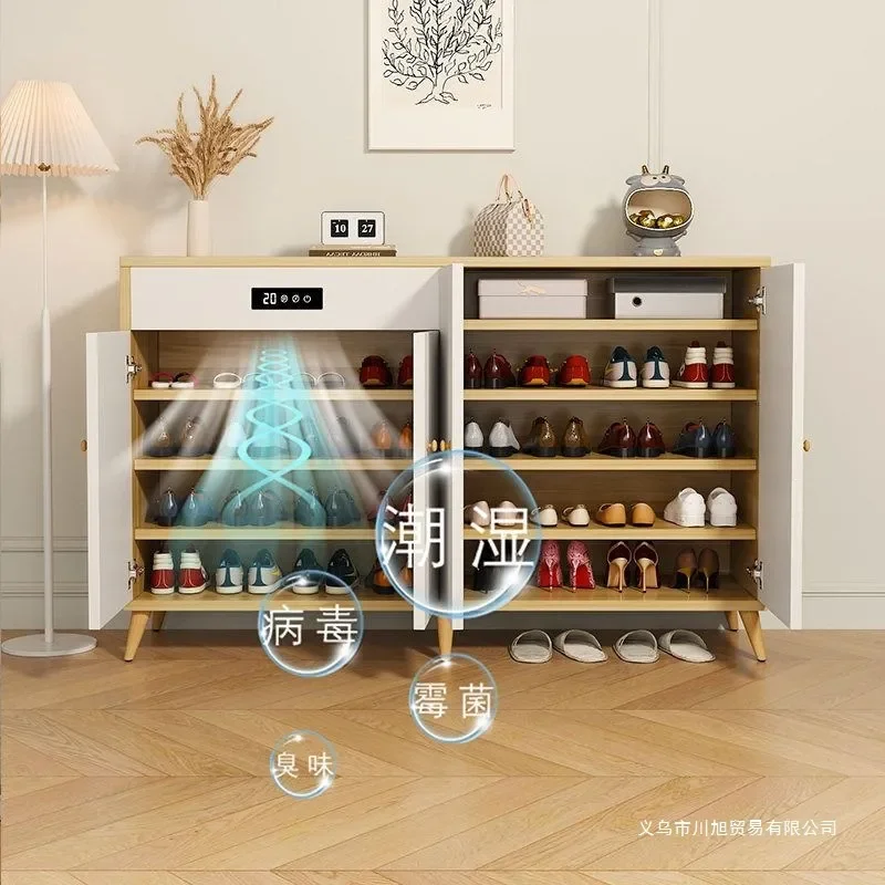 Smart Shoe Cabinet with Sterilization Deodorizing Large Capacity Entryway Storage Unit for Living Room Wall Mount