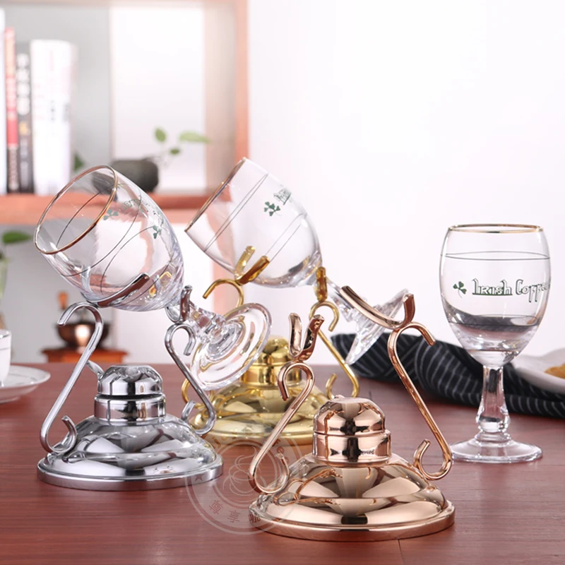 Irish coffee cup holder toast glass Irish glass goblet whiskey mug cup holder set utensils