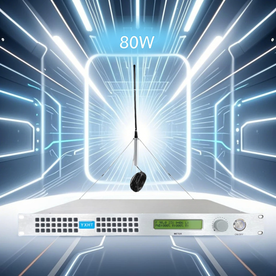 

YXHT-1, 80W Fm Transmitter For Church Radio broadcast Transmitter+Antenna + cable