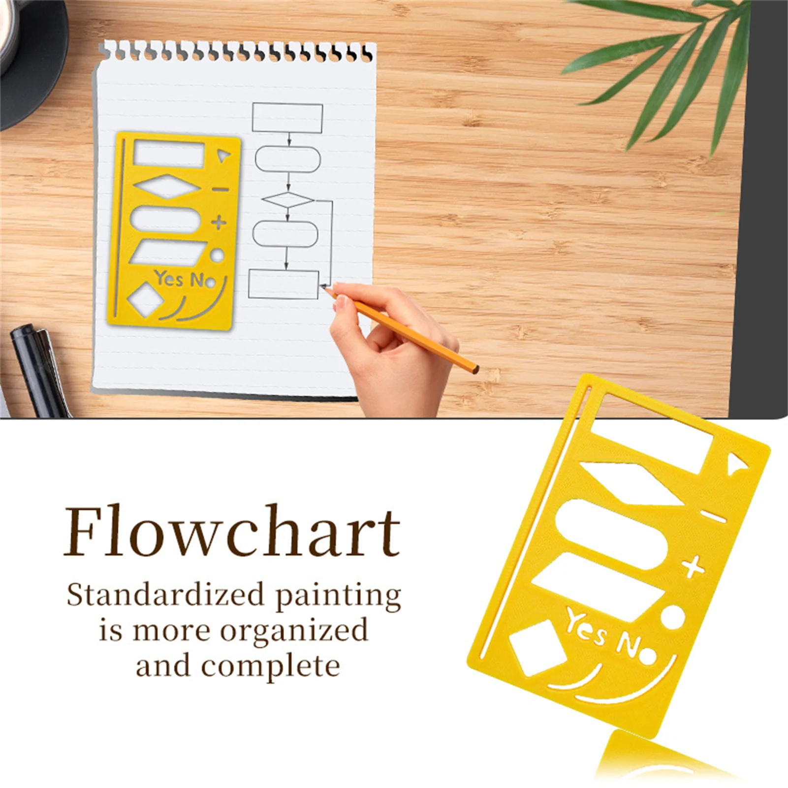 قالب مخطط التدفق استنسل مخطط التدفق قالب سجل القصاصات استنسل مع مسطرة قياس لبطاقات القصاصات اليدوية ذاتية الصنع