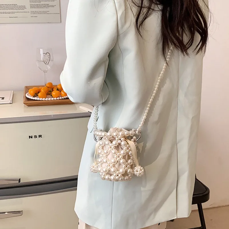 Borse a tracolla con perle borse a tracolla moda principessa progettate da donna eleganti borse High Street All-match Streetwear Bolsos coreani