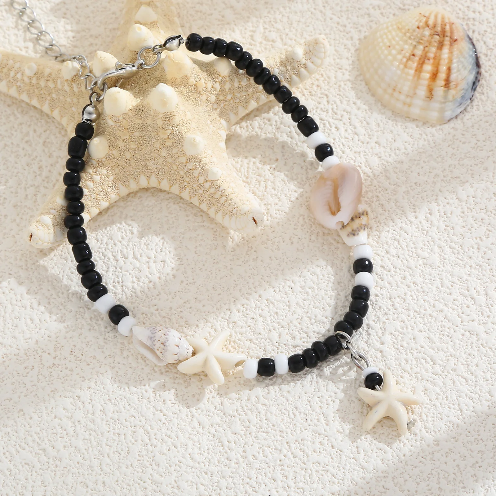 Simple Bohemian Starfish Anklets Women Anklet Leg Rice Beads Bracelet  Summer Beach Foot Chain Fashion Jewelry Sandals Gift