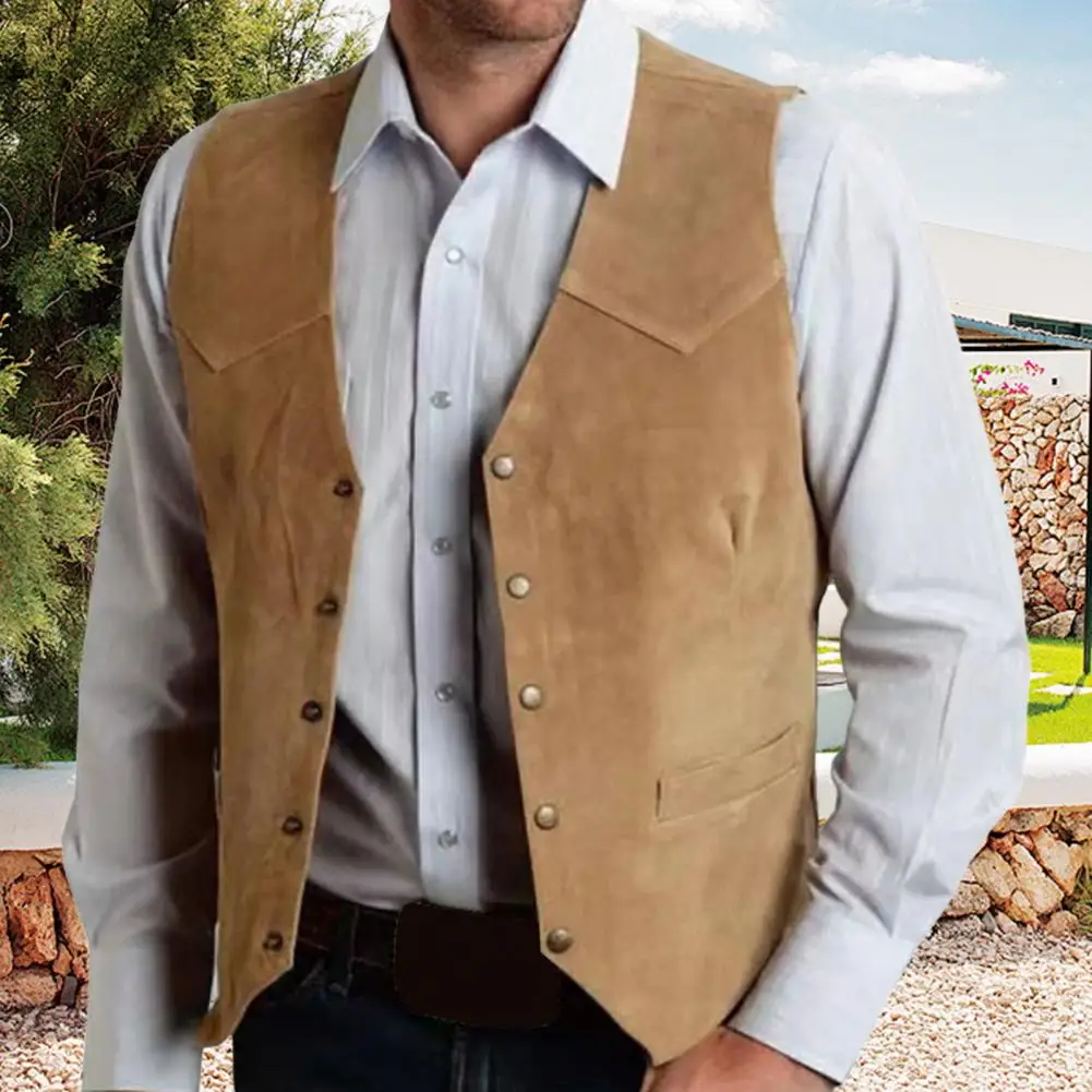 Gilet marron pour hommes, costume d'affaires formel, gilet pour garçons d'honneur pour mariage, nouveau Cowboy