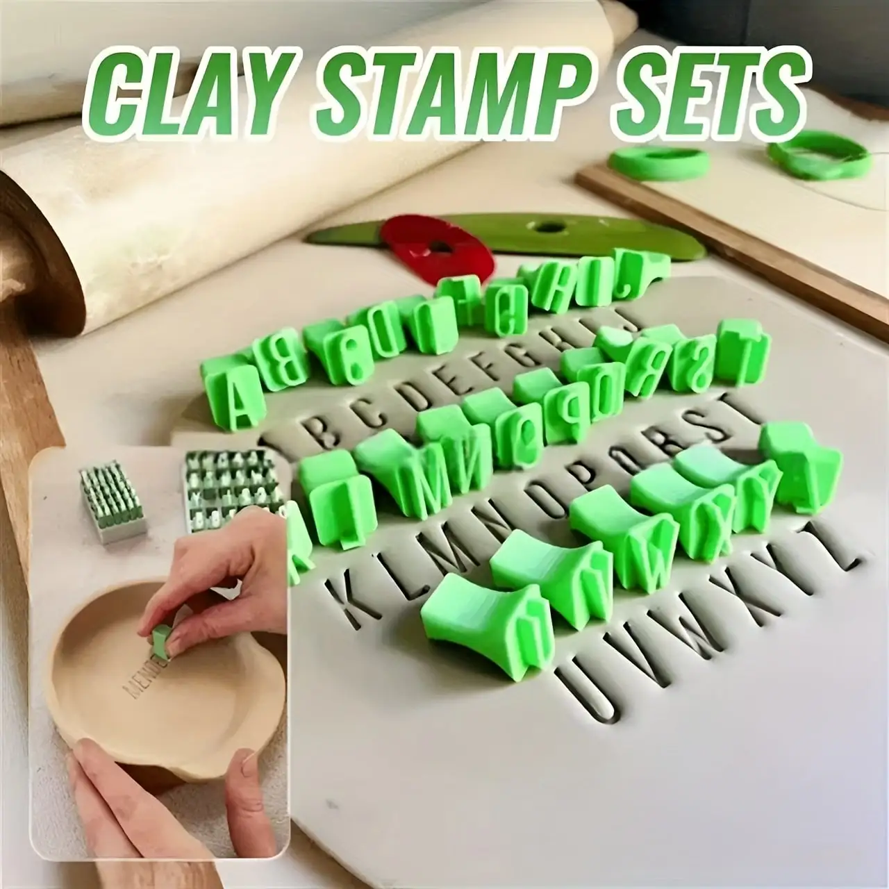 

Clay Stamp Alphabet Set Uppercase & Lowercase Letters for DIY Clay Seals Pottery Ceramic Personalized Stamps Crafting Tool
