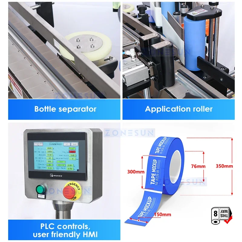 ZONESUN Automatic Liquid Packaging Line Unscrambler Fill and Capping Machine Labeler Inkjet Printer Cartoner ZS-FAL180B1