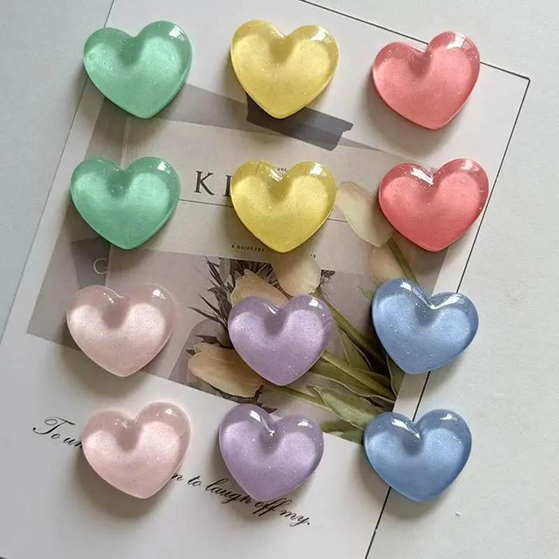 9pcs Heart Shaped Refrigerator Magnets Set Lovely Decorative Fridge Stickers for Baby Shower Party Home Kitchen Decor Gifts