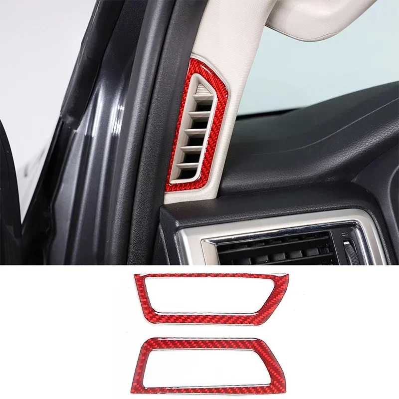 

For Nissan Titan 2016-2023 Soft Carbon Fiber Car Inner A-pillar Air Outlet Frame Trim Sticker Interior Molding Accessories