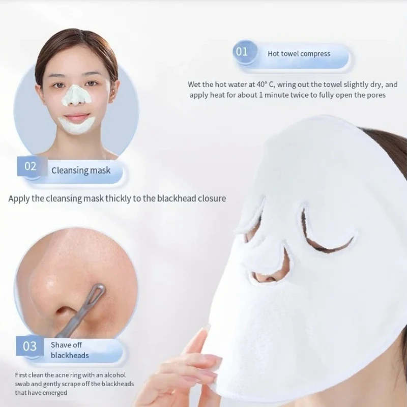 5 pz Strumenti per la rimozione dell'acne comedone Set riutilizzabile impacco caldo asciugamano per il viso in acciaio inossidabile clip per l'acne brufolo ago strumenti per la cura della pelle