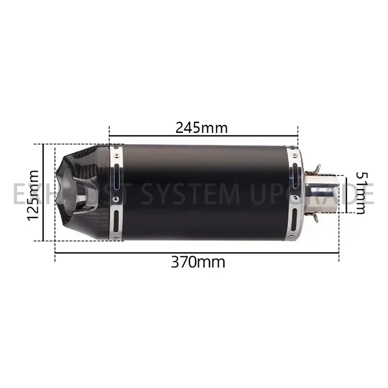 범용 오토바이 배기 파이프 이스케이프 모토 개조 소음기 머플러 DB 킬러 스티커, 야마하 R3 Z900 GSX750R K8 R6 용, 51mm