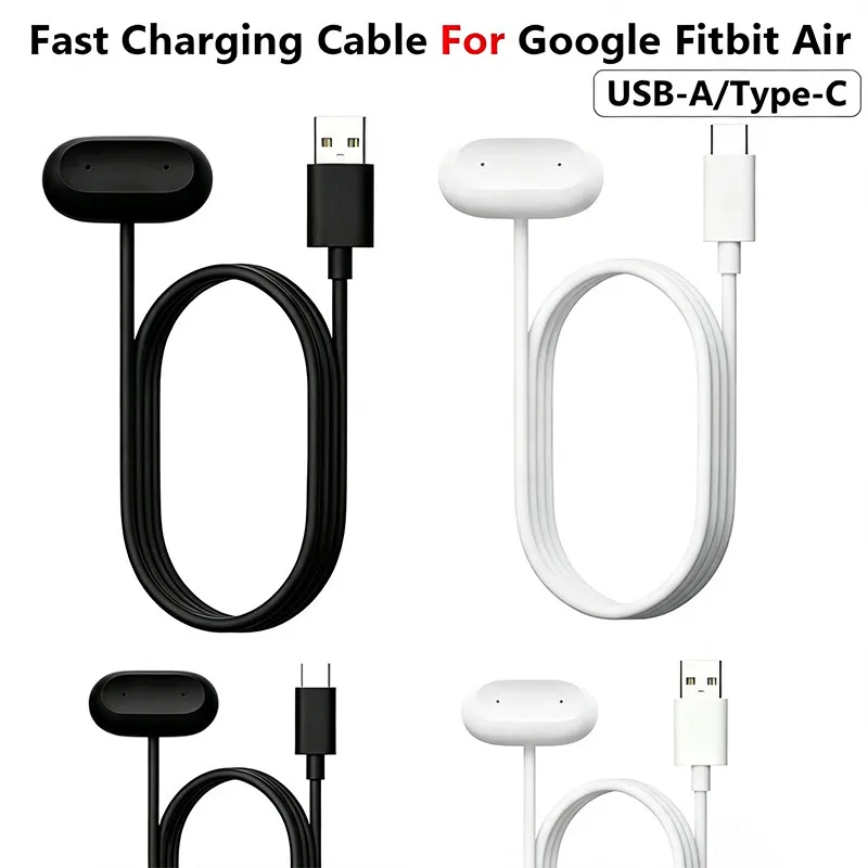 USB C/Type C Magnetic Charger for Google Fitbit Air Smart Watch Power Charger Wire Fitbit Air 1 meter Replacement USB-C Cable