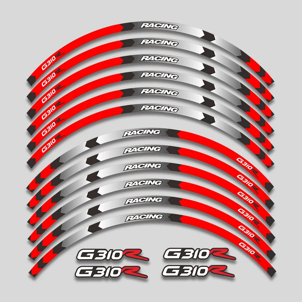 17 дюймов, высококачественные наклейки на колеса мотоцикла, водонепроницаемые светоотражающие наклейки в полоску на обод для G310R G 310 R, все годы