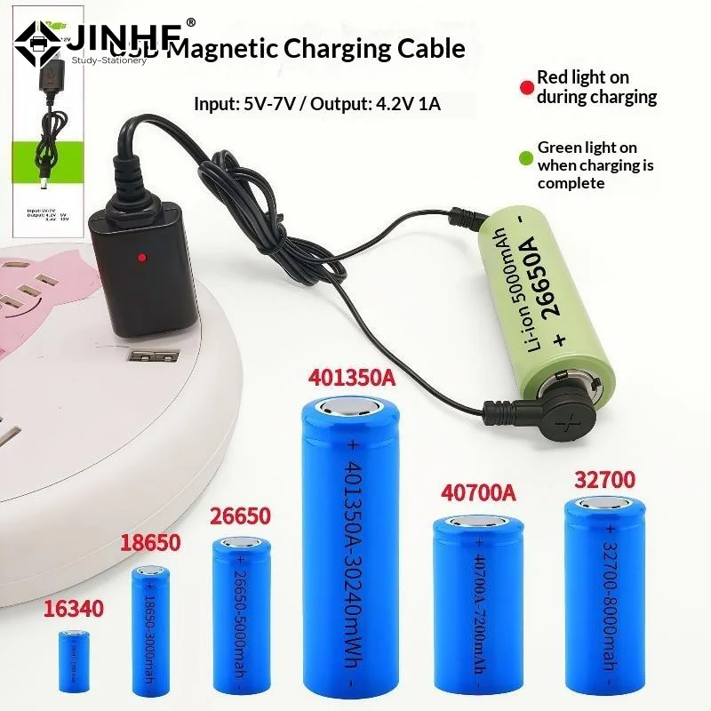 1Pc Magnetic Lithium Battery Charger Universal USB Battery Charging Cable 3.7V 4.2V USB Magnetic Charger