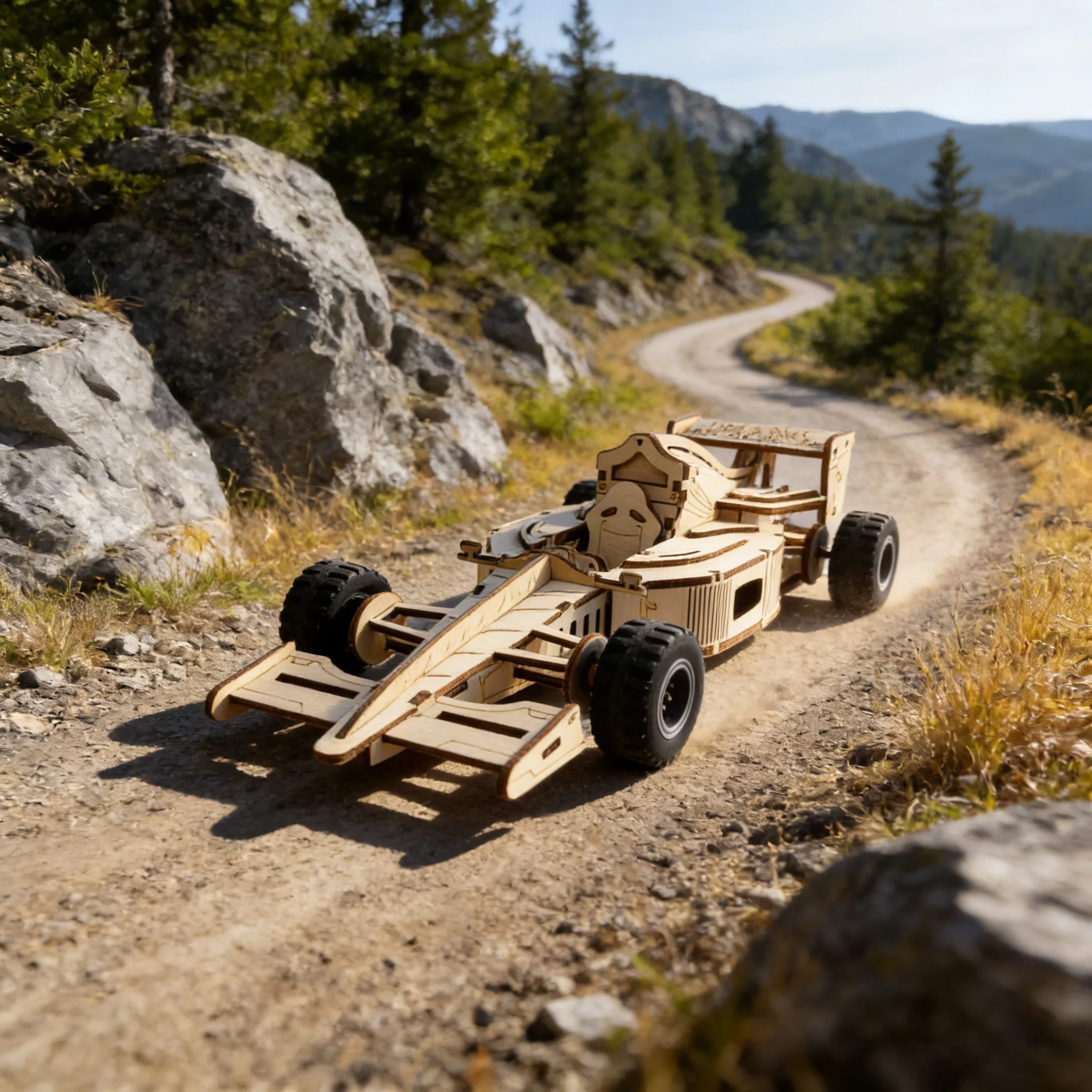 

1 Wooden 3D Puzzle Race Car DIY Wooden Assembly Model Creative Holiday Decor Gift Perfect for Family Assembly