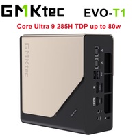 GMKtec EVO-T1 AI Mini PC Core Ultra 9 285H 2xDDR5 SO-DIMM 5600 MT/S 3*M.2 4* PCIe4.0 USB 4.0 Oculink Port Arc 140T TOPS 77 TOPS