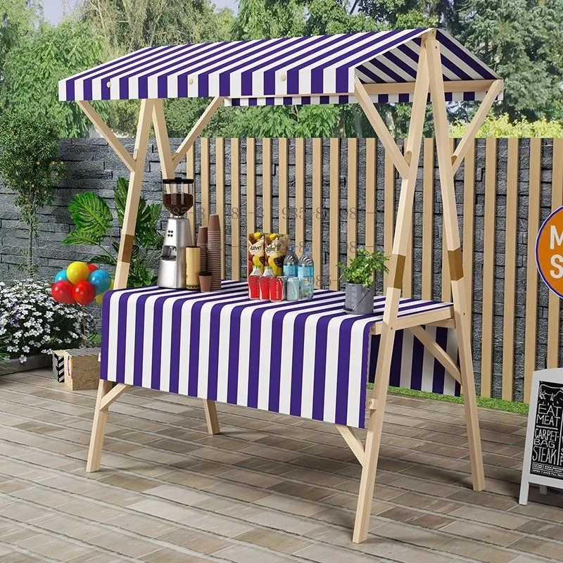Custom Wooden Foldable Stall Trailer, Mobile Floating Booth for Street Food and Market Vending