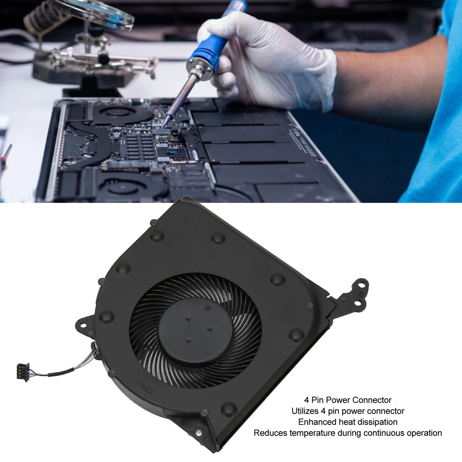 Laptop Radiator Cooling Fan Replacement Compatible for Lenovo Legion 5 5I 15IMH05 15IMH05H 15ARH05 15ARH05H image 4
