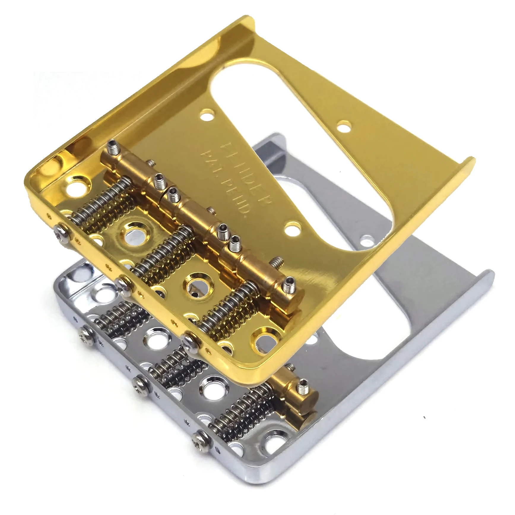 

Vintage Guitar Bridge, Brass Saddles, Through Body, Available in Gold and Chrome, 6 String St TL Guitar Accessories