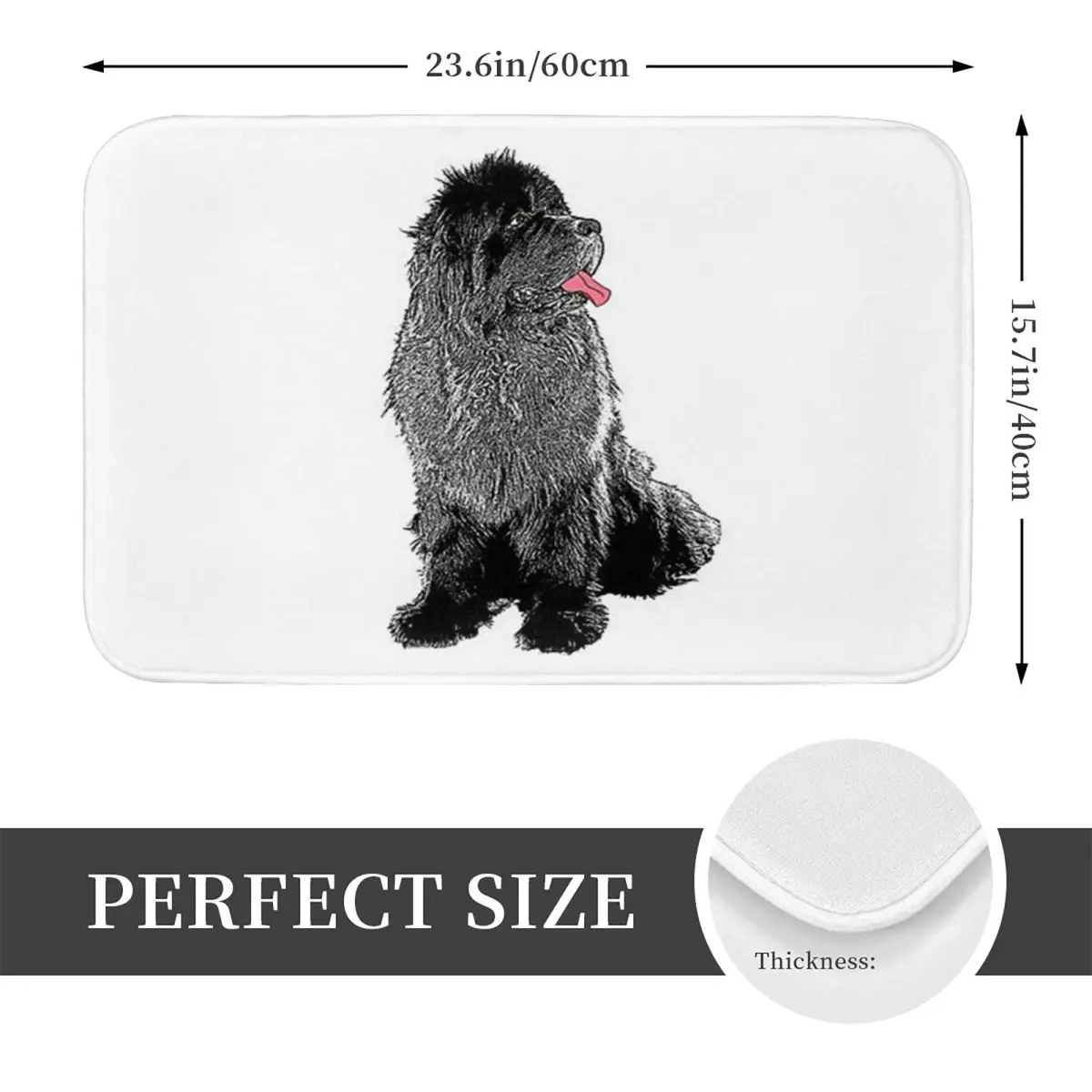 Grunge Newfie Doormat Non-slip Super Absorbent Bathroom Floor Mats Home Entrance Rugs Kitchen Living Room Carpet Outdoor Footpad