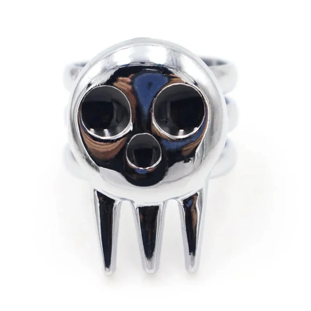 Anime Soul Eater Ring Death the Kid Skull Cosplay Props Metal Adjustable Rings Jewelry Accessories