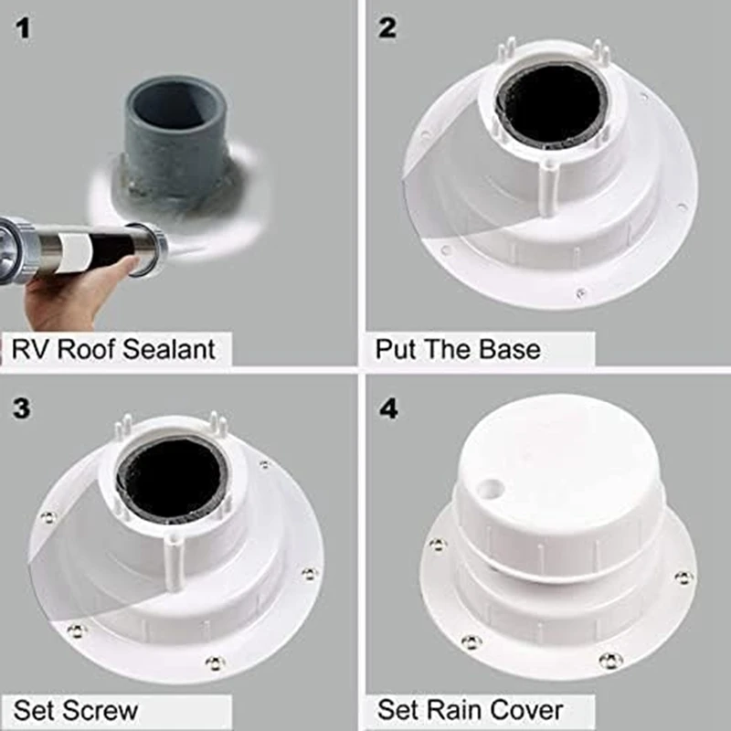 RV Plumbing Vent Cap RV Roof Vent Cap RV Roof Sewer Vent Cover For 1 To 2 3/8 Inch Pipe HJ403