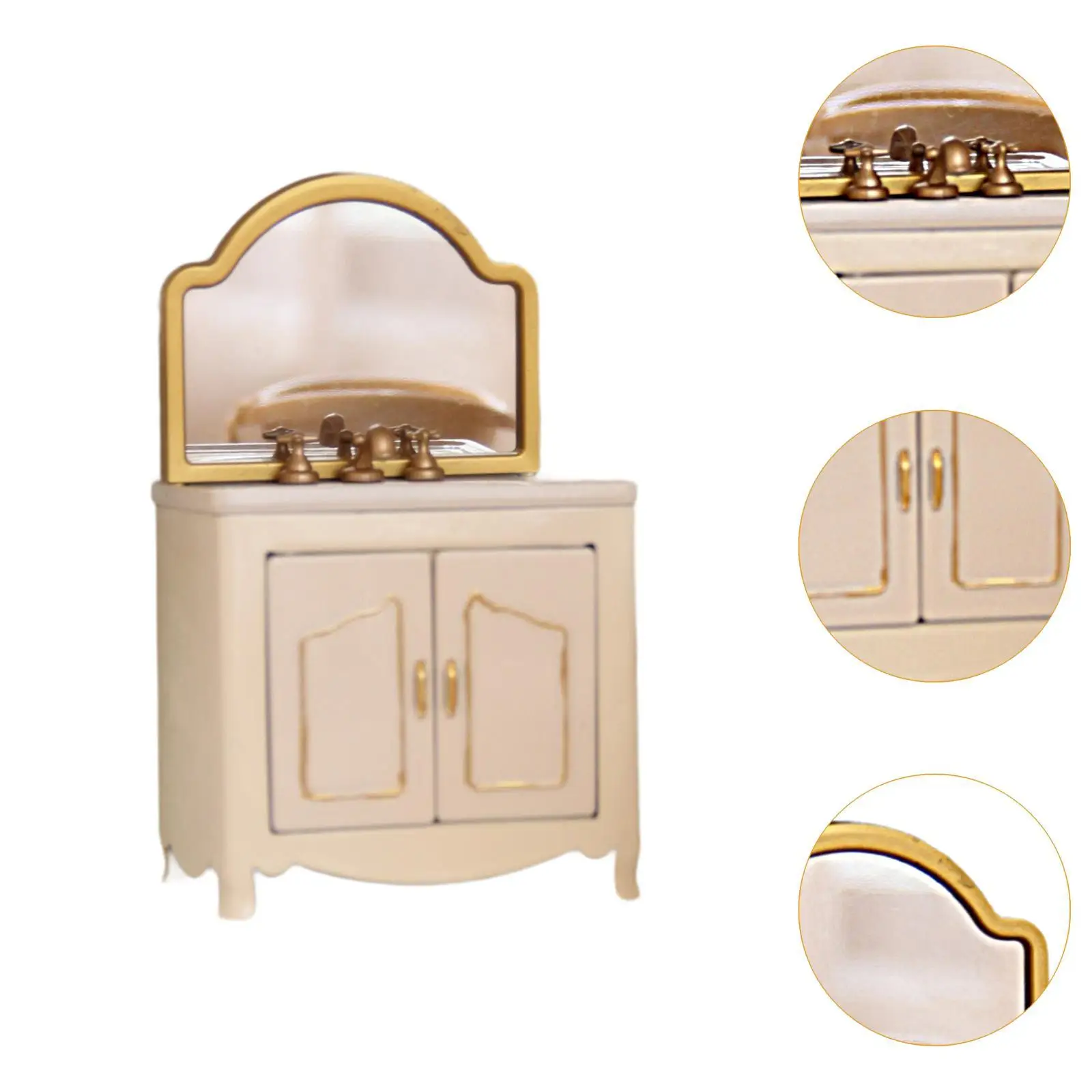 Mini mobiletto da bagno con lavandino per bambole 1/12 Playset Collezione realistica Regalo divertente Fai finta di giocare Modello giocattolo Decorazione casa delle bambole
