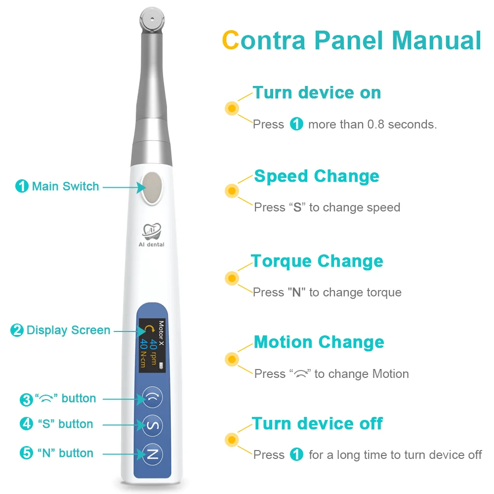 AI-TW-MT7 Electric Torque Wrench Dentistry Implant Surgical Tool with 16pcs Screwdrivers 360° Rotation