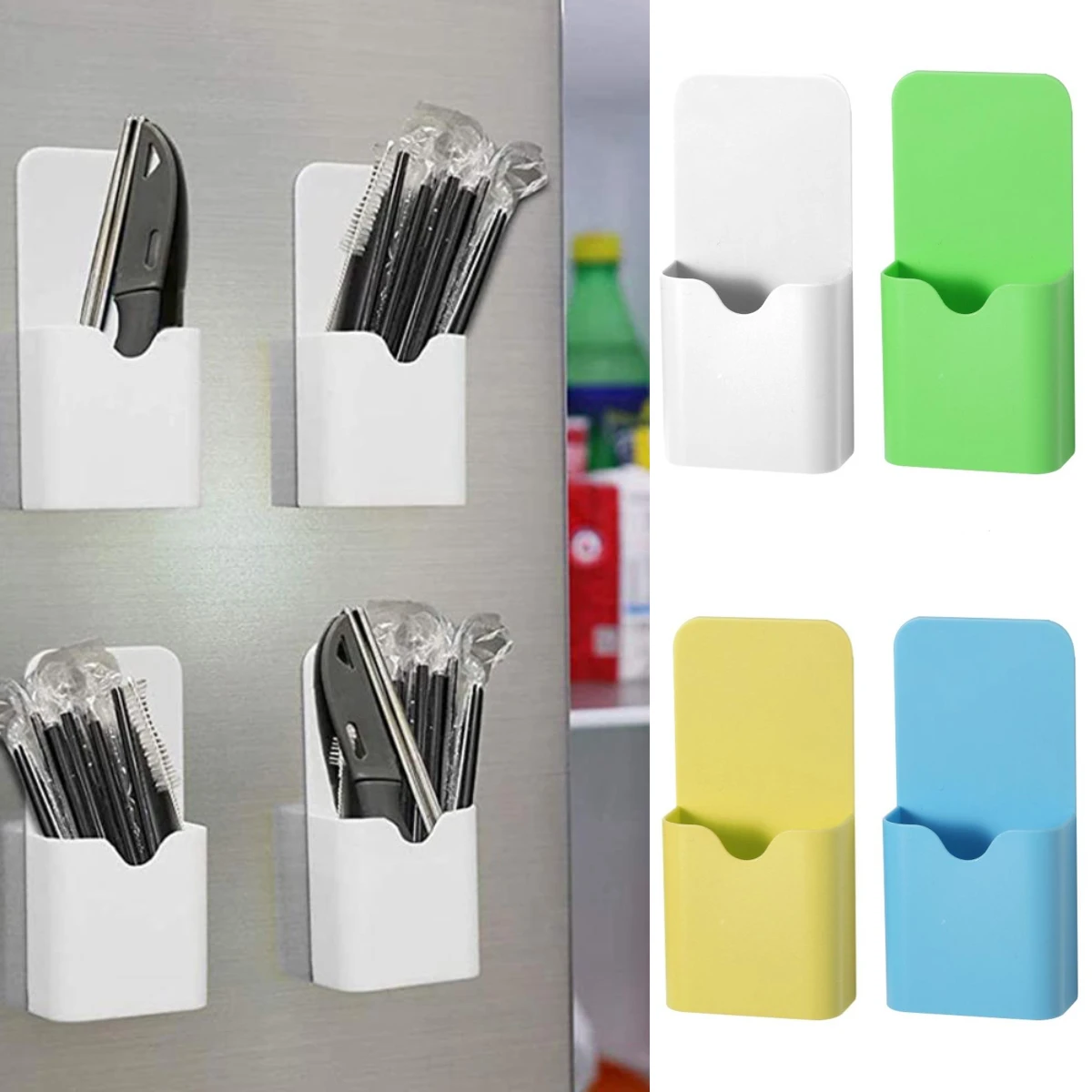 Magnetic Plastic Box Home Refrigerator Storage Box Kitchen Gadgets Holder Case Office Whiteboard Pencil Organizer Pen Holder