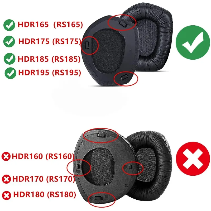 

Ear Pads Earmuffs Ultra-soft Sponge Cushion for HDR165 HDR175 HDR185 HDR195 RS165 RS175 RS185 RS195 ，Headphones