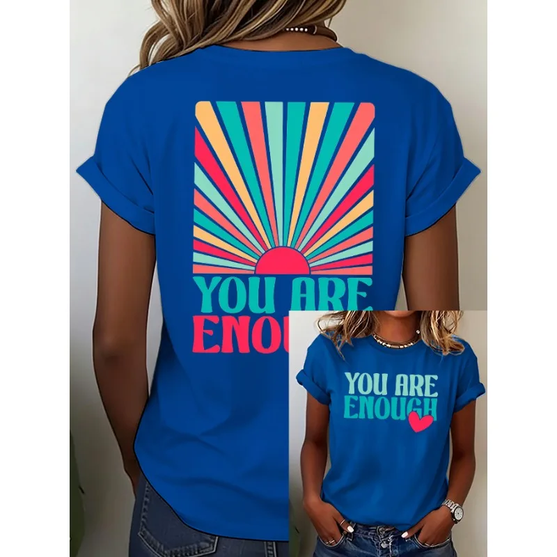 ilstile Women's Mental Health Print T-Shirts Short Sleeve  O Neck Female clothing Summer White Tops Casual Tees New Arrival