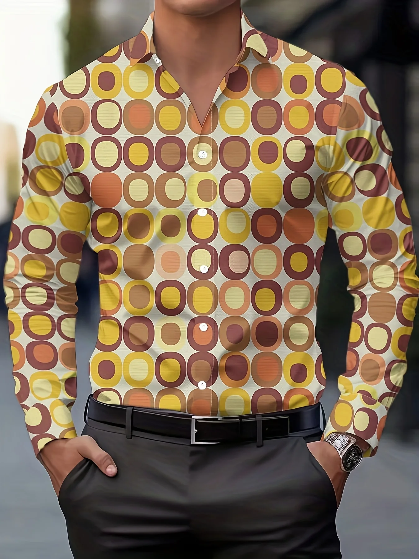 Men's Shirt Spring and Autumn New Long Sleeve Shirt with Turned Collar Fashion Design Elements Hawaiian Shirt 2025