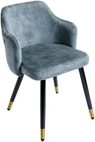 

Velvet Dining Chair with Metal Legs, Upholstered Fabric Accent Armchair Button Tufted Modern Leisure Side Chairs for Living Room