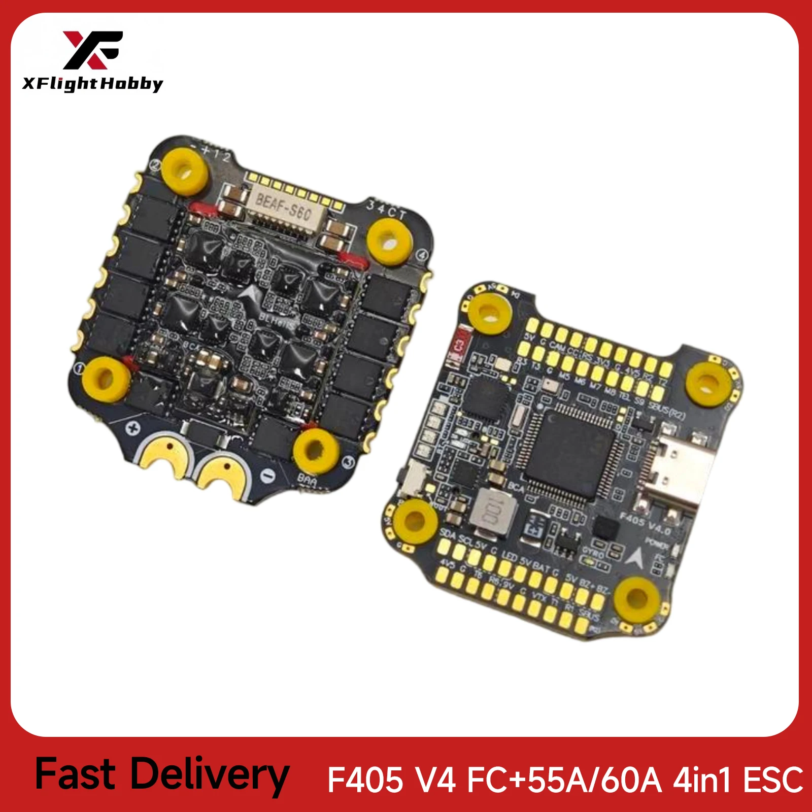 

F405 V4 Flight Controller with 4in1 55A/60A ESC Wireless Bluetooth Betaflight INAV for RC FPV Racing Drone DIY