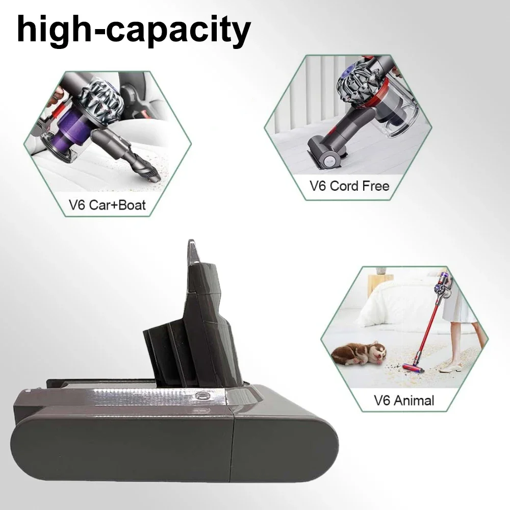 Аккумулятор V6 21,6 В 9800 мАч для пылесоса Dyson V6 DC58 DC59 DC62 650 770 880 SV03 SV04 SV05 SV06 SV07 SV09