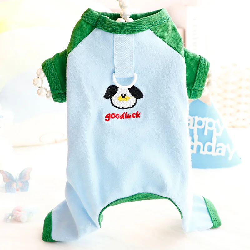 

Spring Summer Thin Cotton Pet Dog Clothes Chihuahua Poodle Home Wear Four Feets Jumpsuits For Small Medium Dog Puppy Clothing