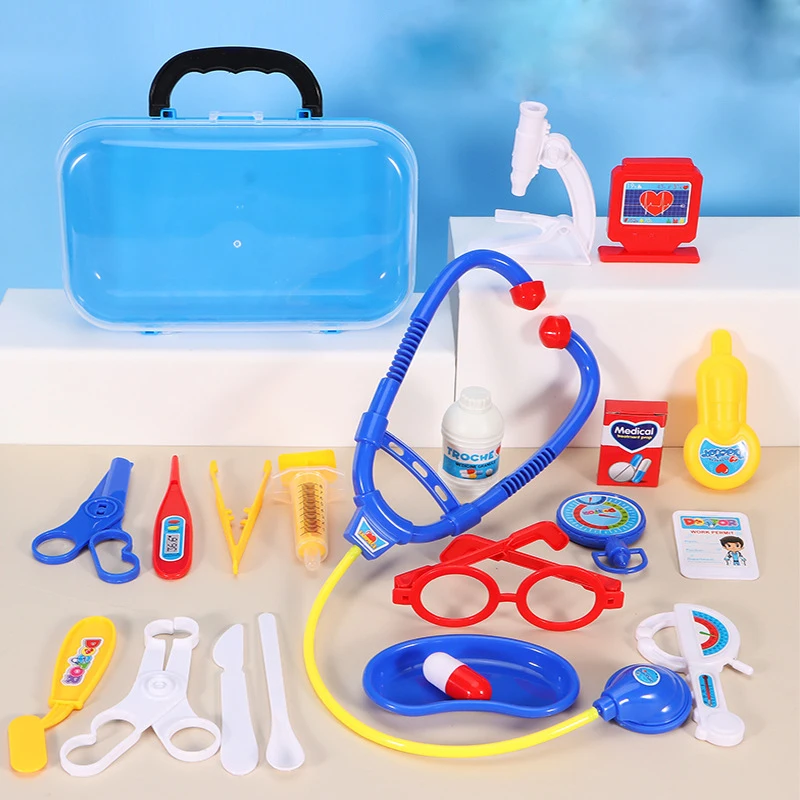 Dokter Speelgoed Set Medische Kit Tandarts Verpleegkundige Simulatie Geneeskunde Doos Stethoscoop Meisje Trolley Geschenken Kinderen Leren Educatief Speelgoed
