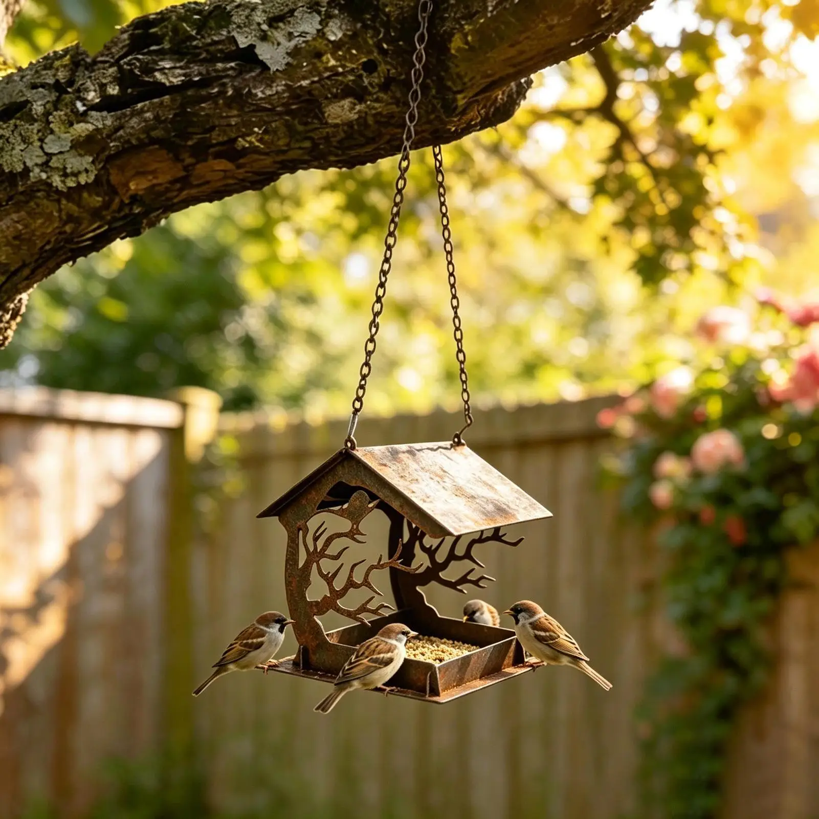 

Bird Feeder Rainproof Large Capacity Feeding Dispenser Hangable Bird Feeder for Patio Lawn Backyard Balcony Birdwatching Park