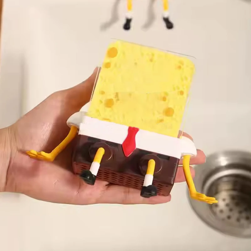 1Pc Creative Drainage Rack Home Kitchen Sink Shelf Dishwashing Brush Wipe Sink Wall Mounted Drainage Basket view 4