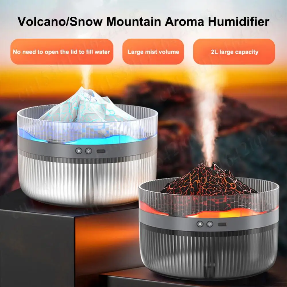 

1.5L Volcano Flame Air Humidifier Essential Oil Diffuser Aroma Diffuser Aromatherapy Diffuser Cool Mist Humidifier for Home