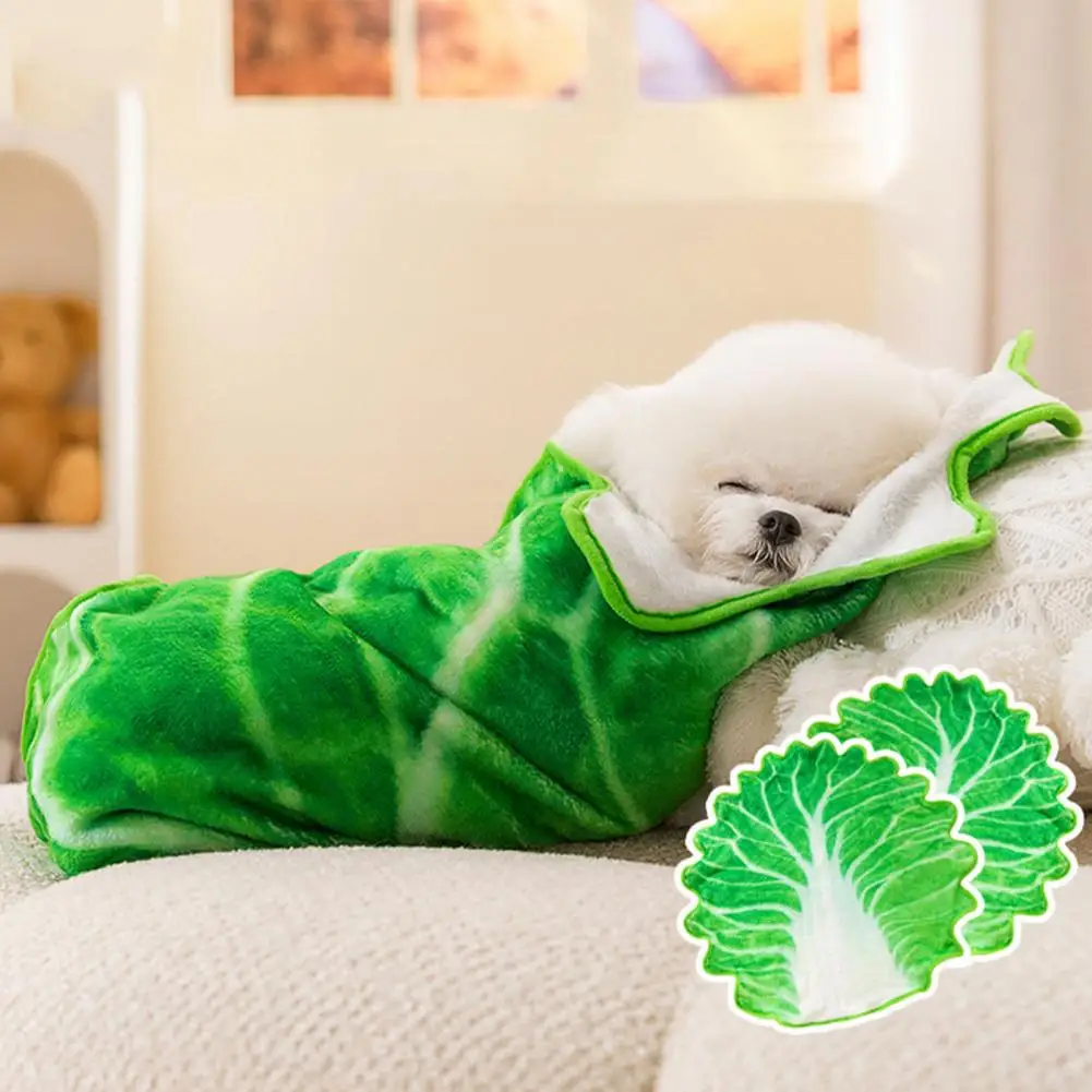 

Pet Blanket Vegetable Cabbage Throw Blanket Plush Funny Pet Sleep Blanket Dog Floor Mat Winter Warm and Cold Proof Quilt