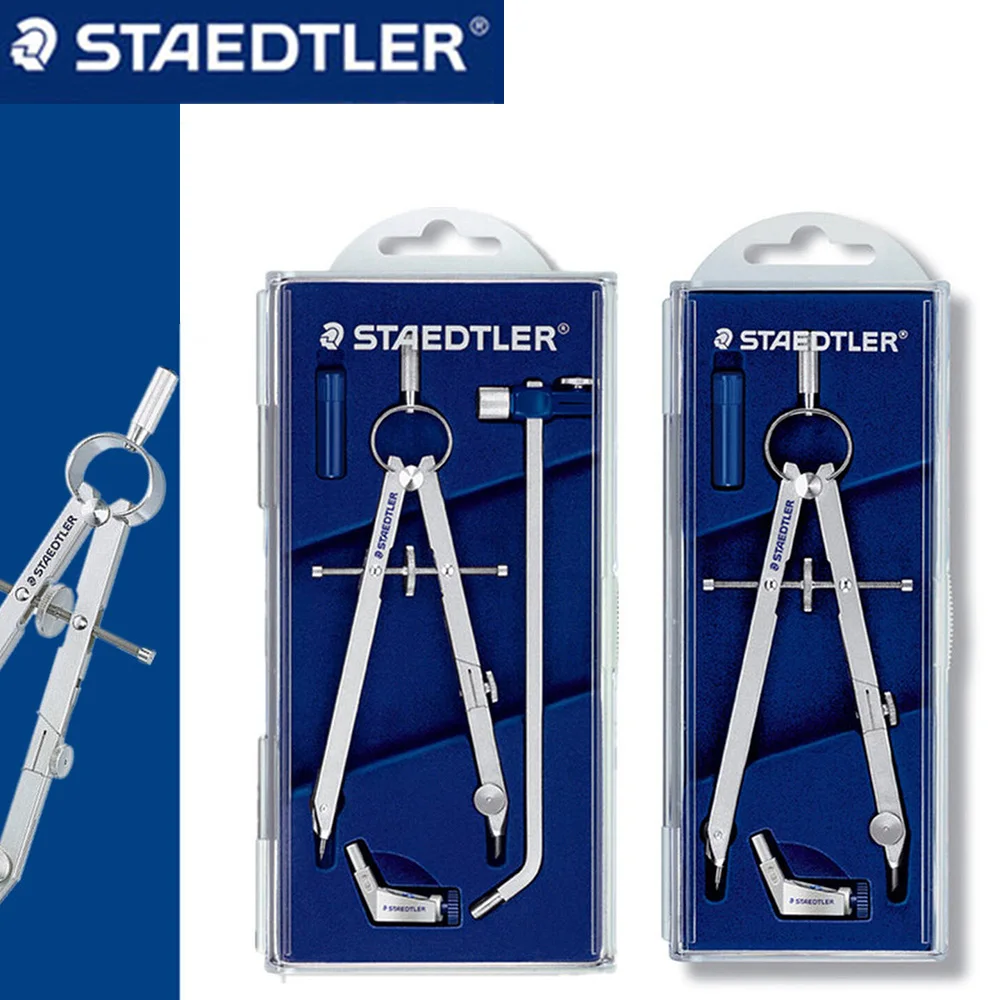1Set Germany STAEDTLER Student Metal Compass Professional Drawing Tools Full Metal Stainless Steel Set School Stationery