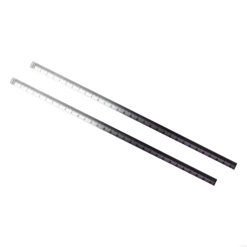 CORA 2Pcs Clear Acrylic Ruler Colorful Straight Ruler Shatterproof Measuring Ruler