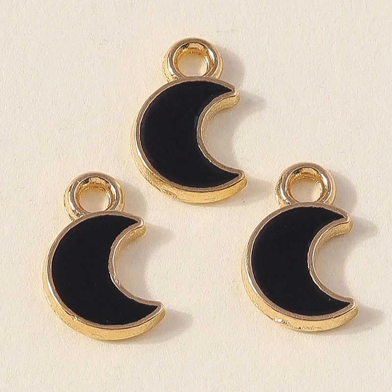 30 Stück 7x11mm Niedliche Mini-Emaille-Mondanhänger für Schmuckherstellung, Ohrringe, Halsketten, Armbänder, DIY-Bastelzubehör – Detail 10